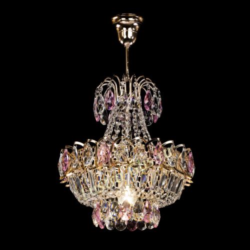 Люстра Ника 1 лампа розовая в Подольске Гусь Хрустальный