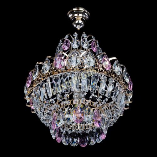 Люстра Ника 1 лампа розовая в Подольске Гусь Хрустальный