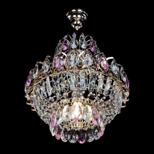 Люстра Ника 1 лампа розовая в Подольске Гусь Хрустальный