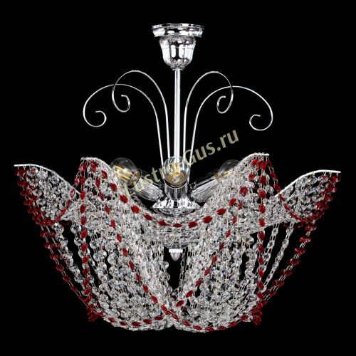Люстра Орхидея №3 красная в Подольске Гусь Хрустальный