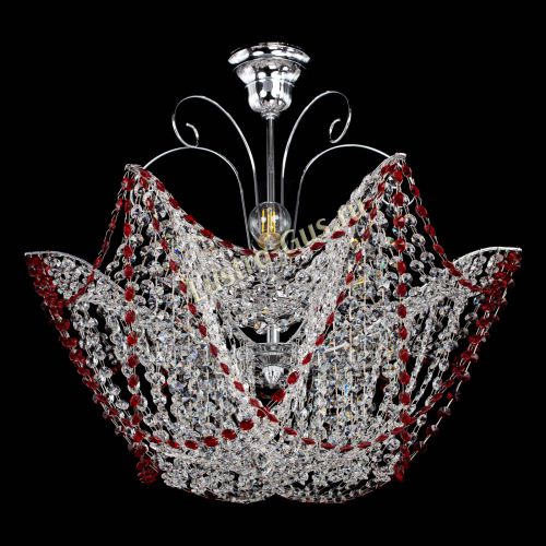 Люстра Орхидея №3 красная в Подольске Гусь Хрустальный