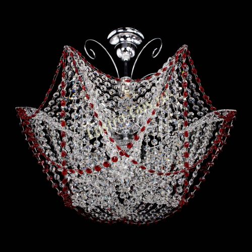 Люстра Орхидея №3 красная в Подольске Гусь Хрустальный