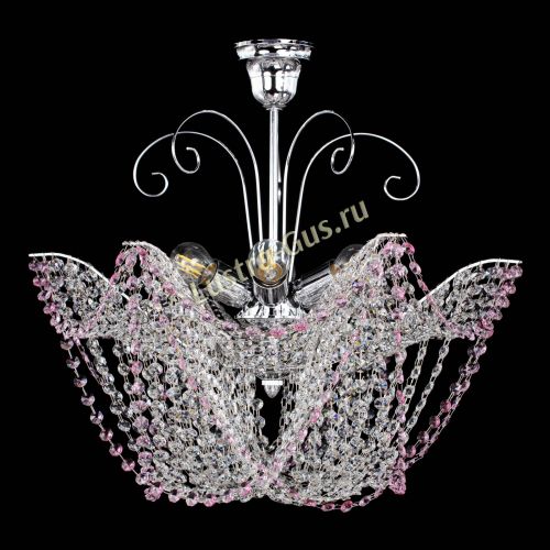 Люстра Орхидея №3 розовая в Подольске Гусь Хрустальный