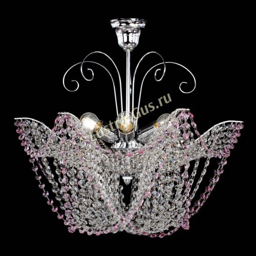 Люстра Орхидея №3 розовая в Подольске Гусь Хрустальный