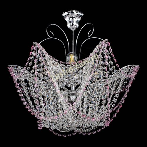 Люстра Орхидея №3 розовая в Подольске Гусь Хрустальный