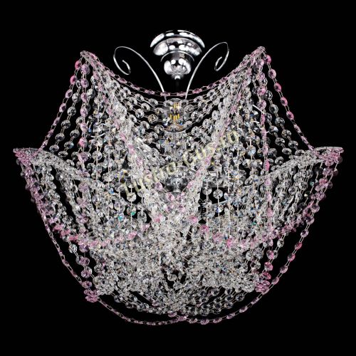 Люстра Орхидея №3 розовая в Подольске Гусь Хрустальный