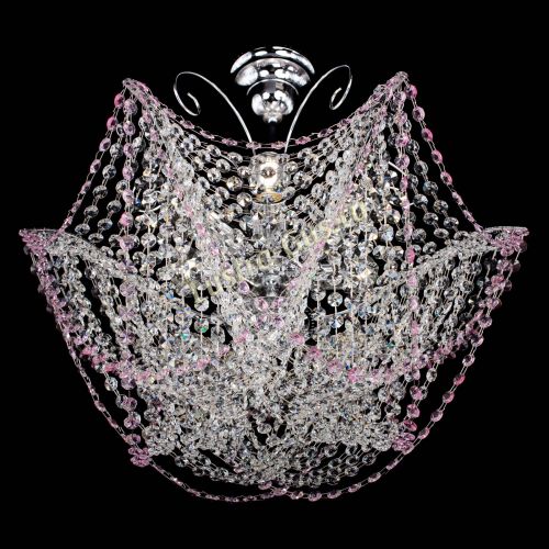 Люстра Орхидея №3 розовая в Подольске Гусь Хрустальный