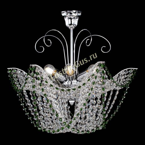 Люстра Орхидея №3 зеленая в Подольске Гусь Хрустальный