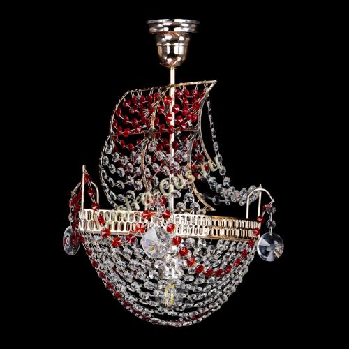Люстра Парусник №1 красный в Подольске Гусь Хрустальный