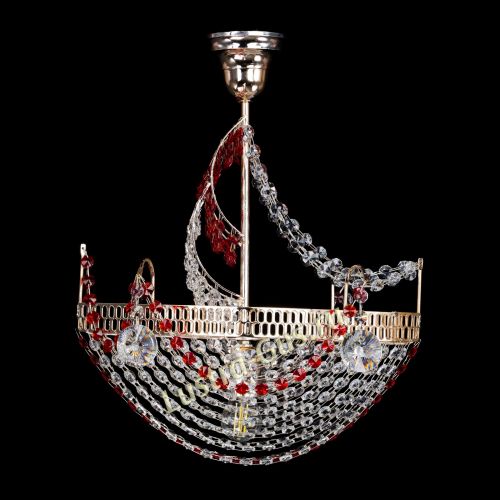 Люстра Парусник №1 красный в Подольске Гусь Хрустальный