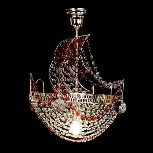 Люстра Парусник №1 красный в Подольске Гусь Хрустальный