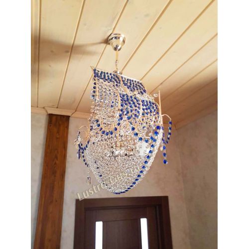 Люстра Парусник №1 синий в Подольске Гусь Хрустальный