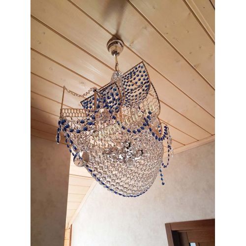 Люстра Парусник №1 синий в Подольске Гусь Хрустальный