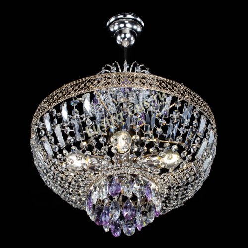 Люстра Венеция Астра №5 фиолетовая в Подольске Гусь Хрустальный