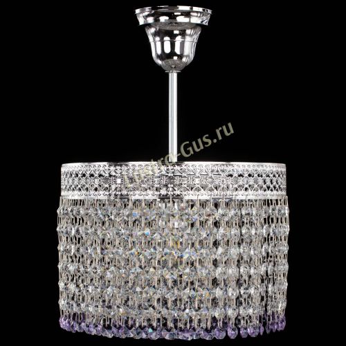 Люстра Венеция Капель №1 с подвесом Фиолетовая в Подольске Гусь Хрустальный