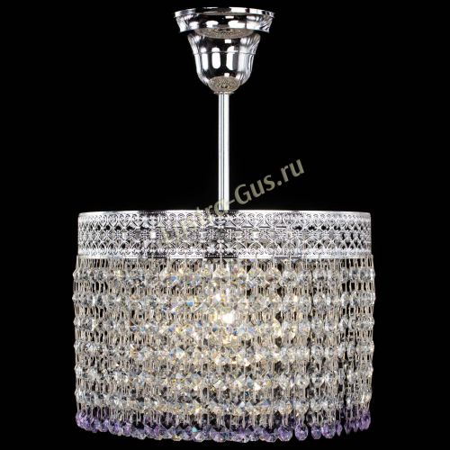 Люстра Венеция Капель №1 с подвесом Фиолетовая в Подольске Гусь Хрустальный