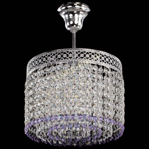 Люстра Венеция Капель №1 с подвесом Фиолетовая в Подольске Гусь Хрустальный