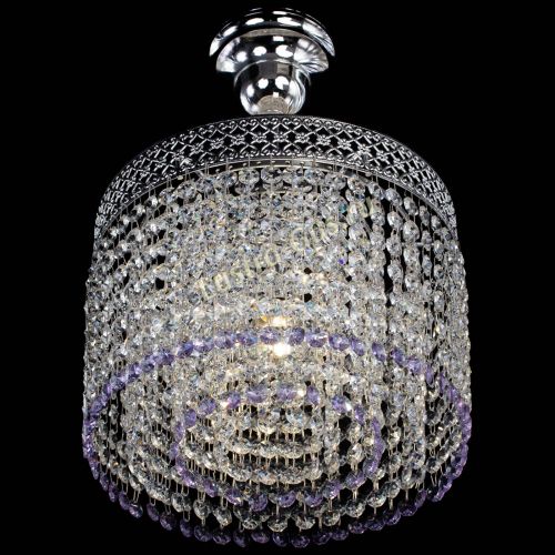 Люстра Венеция Капель №1 с подвесом Фиолетовая в Подольске Гусь Хрустальный