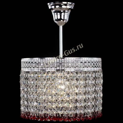 Люстра Венеция Капель №1 с подвесом Красная в Подольске Гусь Хрустальный