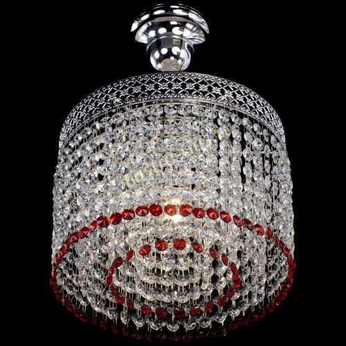 Люстра Венеция Капель №1 с подвесом Красная в Подольске Гусь Хрустальный