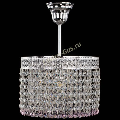 Люстра Венеция Капель №1 с подвесом Розовая в Подольске Гусь Хрустальный