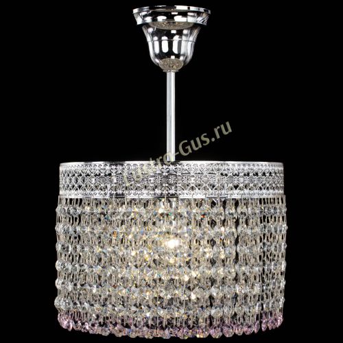 Люстра Венеция Капель №1 с подвесом Розовая в Подольске Гусь Хрустальный