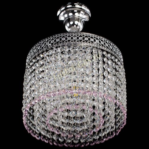 Люстра Венеция Капель №1 с подвесом Розовая в Подольске Гусь Хрустальный