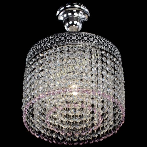 Люстра Венеция Капель №1 с подвесом Розовая в Подольске Гусь Хрустальный