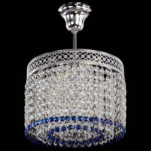 Люстра Венеция Капель №1 с подвесом Синяя в Подольске Гусь Хрустальный