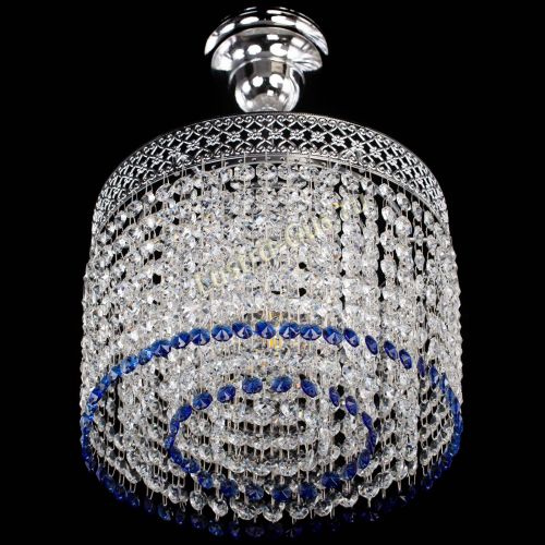 Люстра Венеция Капель №1 с подвесом Синяя в Подольске Гусь Хрустальный