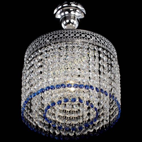 Люстра Венеция Капель №1 с подвесом Синяя в Подольске Гусь Хрустальный
