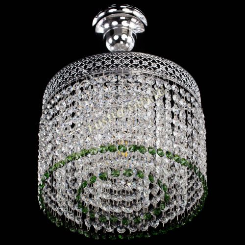 Люстра Венеция Капель №1 с подвесом Зеленая в Подольске Гусь Хрустальный