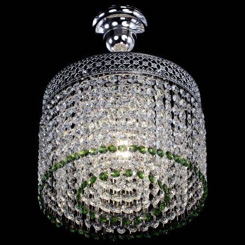 Люстра Венеция Капель №1 с подвесом Зеленая в Подольске Гусь Хрустальный