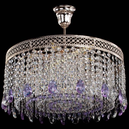 Люстра Венеция Капель журавлик фиолетовая в Подольске Гусь Хрустальный