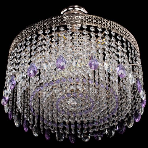 Люстра Венеция Капель журавлик фиолетовая в Подольске Гусь Хрустальный