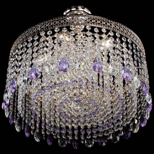 Люстра Венеция Капель журавлик фиолетовая в Подольске Гусь Хрустальный