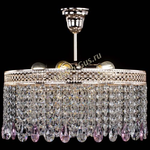 Люстра Венеция Капель журавлик розовая в Подольске Гусь Хрустальный