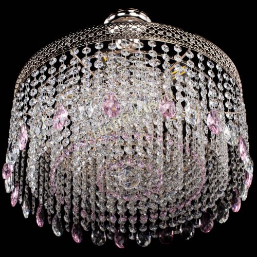 Люстра Венеция Капель журавлик розовая в Подольске Гусь Хрустальный