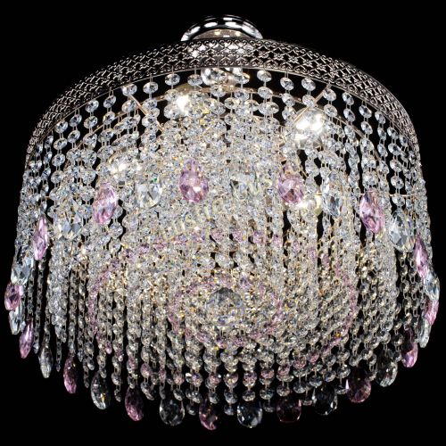 Люстра Венеция Капель журавлик розовая в Подольске Гусь Хрустальный