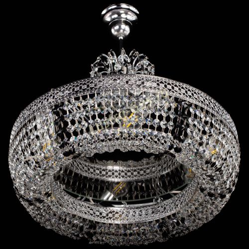 Люстра Венеция Кольцо с подвесом Черная в Подольске Гусь Хрустальный