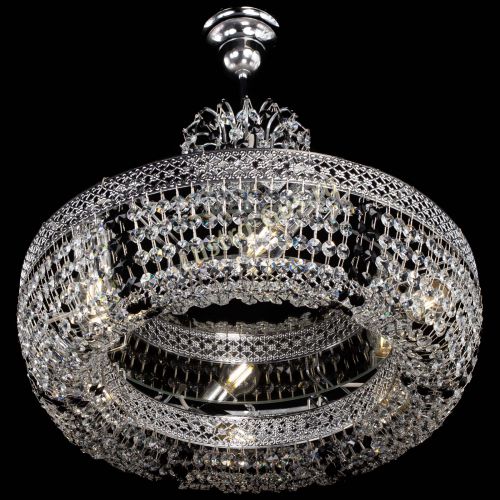 Люстра Венеция Кольцо с подвесом Черная в Подольске Гусь Хрустальный