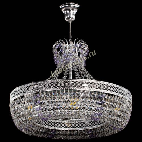 Люстра Венеция Кольцо с подвесом Фиолетовая в Подольске Гусь Хрустальный