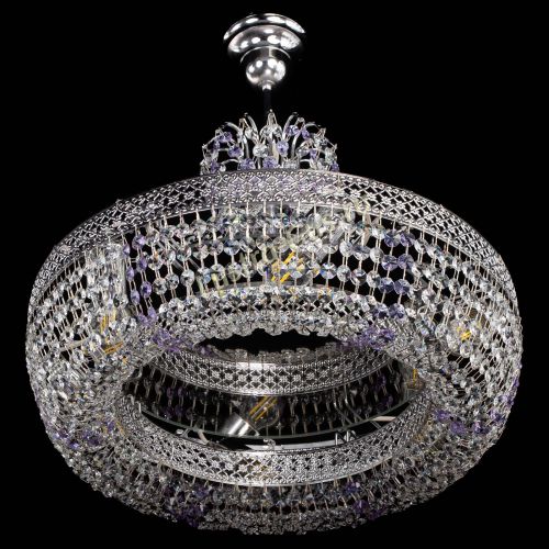 Люстра Венеция Кольцо с подвесом Фиолетовая в Подольске Гусь Хрустальный