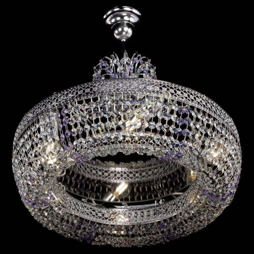 Люстра Венеция Кольцо с подвесом Фиолетовая в Подольске Гусь Хрустальный