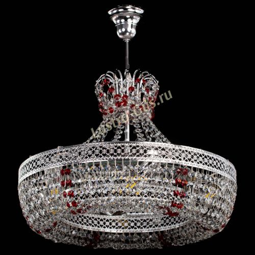 Люстра Венеция Кольцо с подвесом Красная в Подольске Гусь Хрустальный