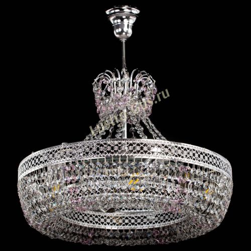 Люстра Венеция Кольцо с подвесом Розовая в Подольске Гусь Хрустальный