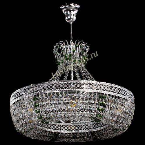 Люстра Венеция Кольцо с подвесом Зеленая в Подольске Гусь Хрустальный