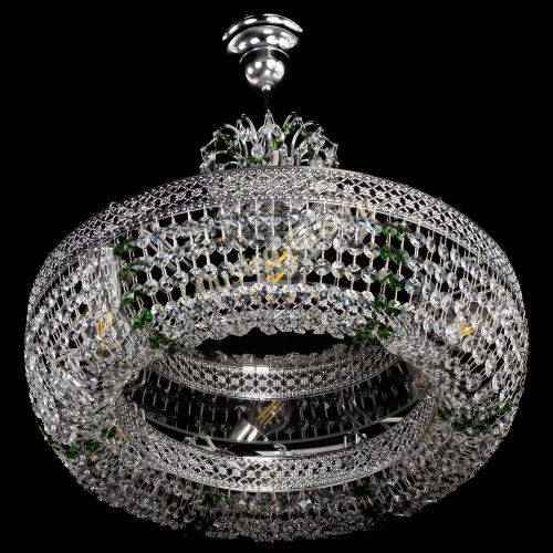 Люстра Венеция Кольцо с подвесом Зеленая в Подольске Гусь Хрустальный