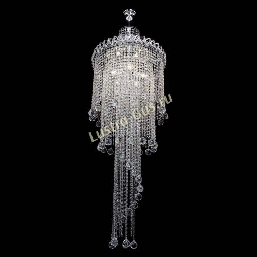 Люстра Водопад длинный с подвесом  в Подольске Гусь Хрустальный