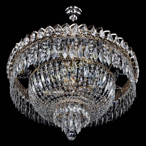 Люстра Водопад перо №8 с подвесом в Подольске Гусь Хрустальный